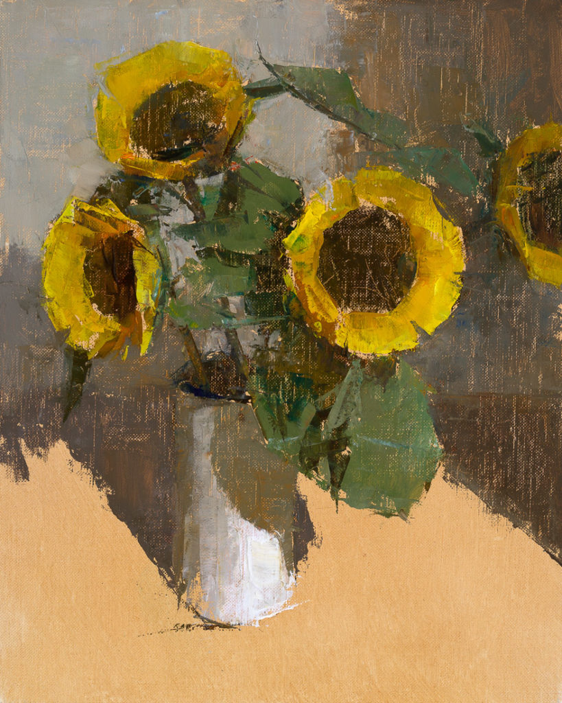 Frontlit sunflowers