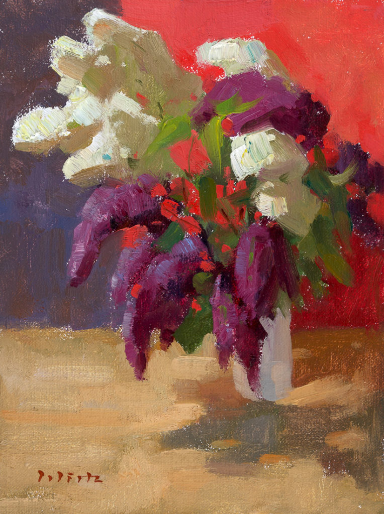 Lilacs on red Lilacs on red