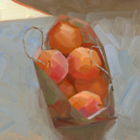 Reclining apricots