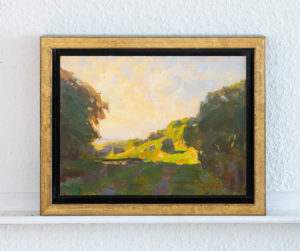 Study for Evening at the pond framed
